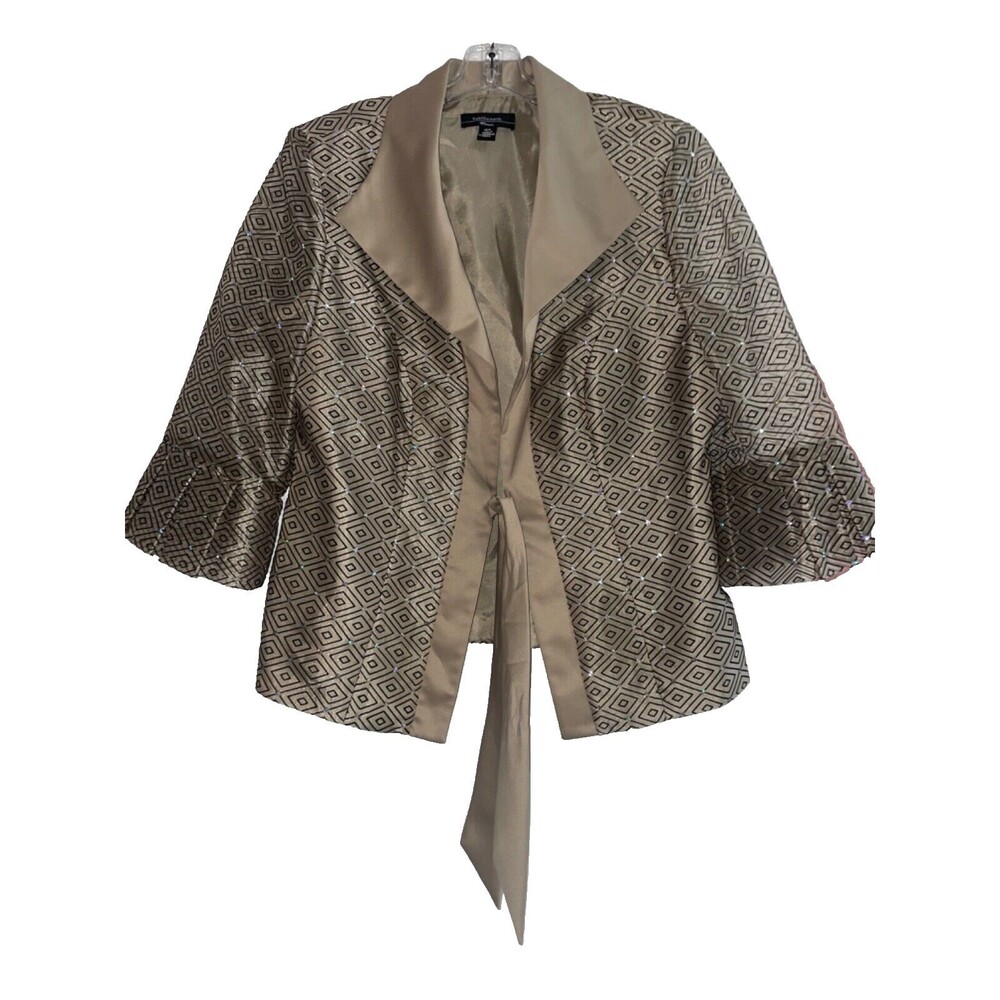 R&M Richards Women's size 16W Evening Embellished Jacket Organza